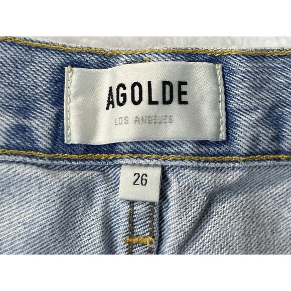 AGOLDE Shorts Womens Sz 26 Parker Cutoff Distressed Designer Denim Daisy Duke - Picture 2 of 13